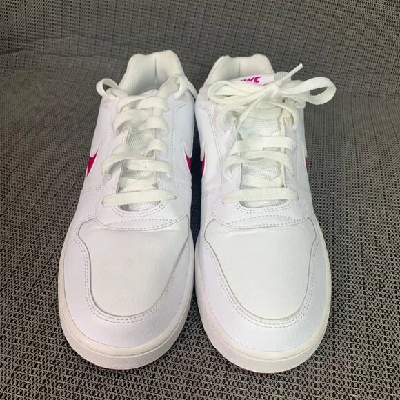 Nike Ebernon Low Top Womens Size 9 White & Pink Leather Sneakers - Picture 2 of 7